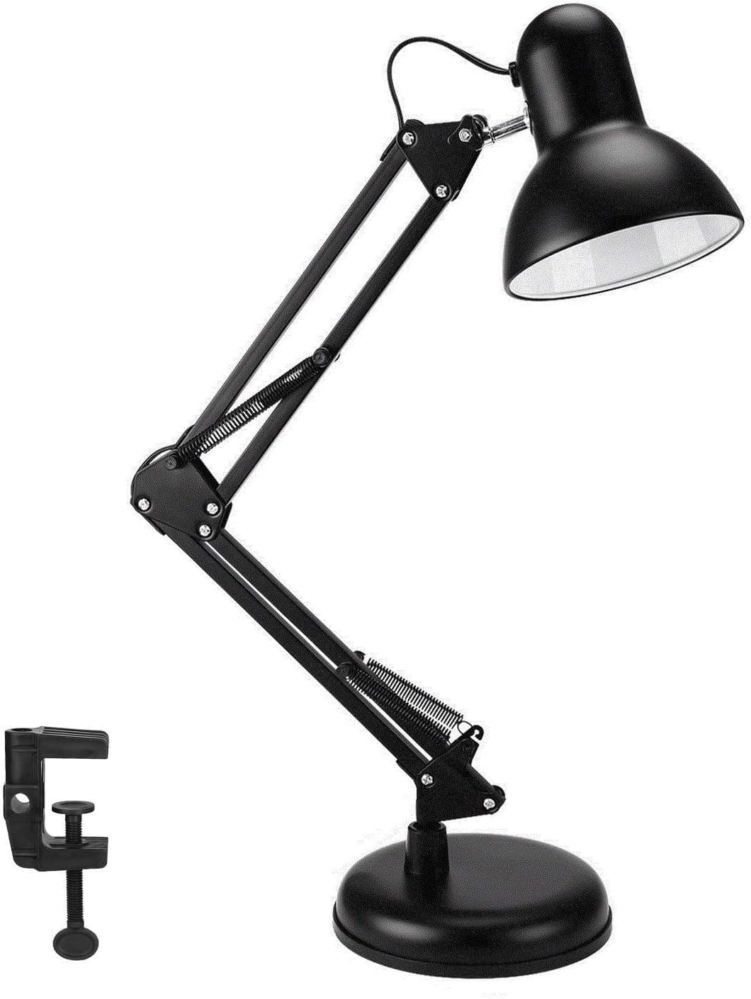 مصباح مكتب مع مصباح LED ومشبك واطار معدني، وضع قابل