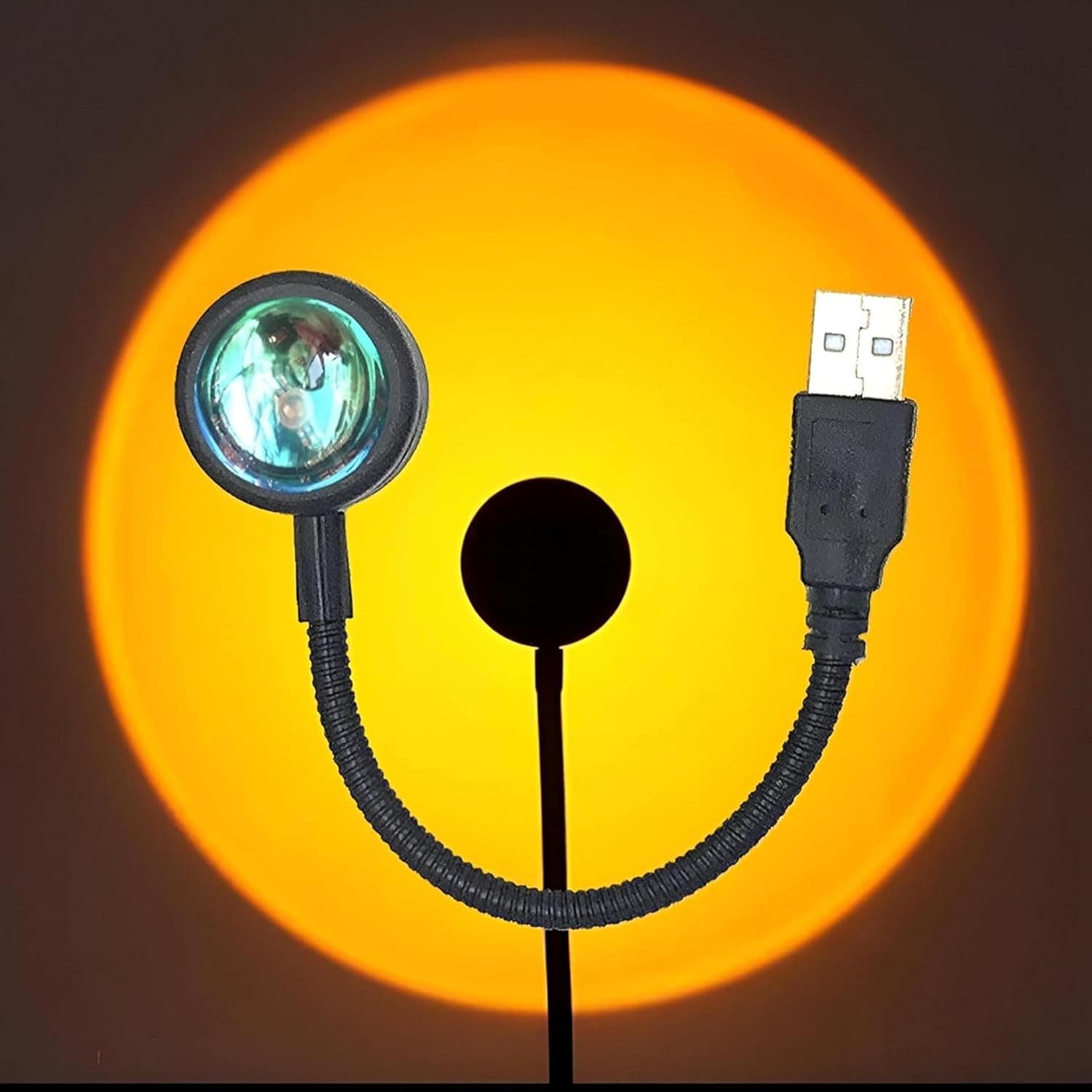 مصباح اسقاط غروب الشمس بمنفذ USB - ضوء زخرفي دافئ