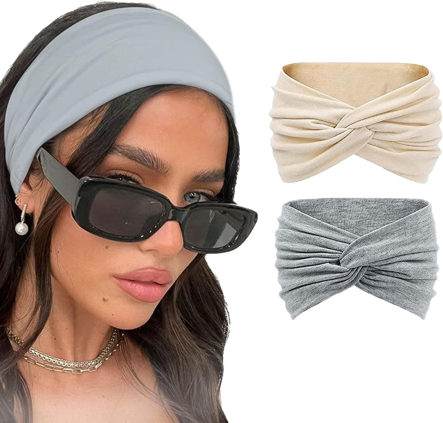 شريط رأس قطني منسوج للنساء، 95% قطن، أربطة رأس تربون