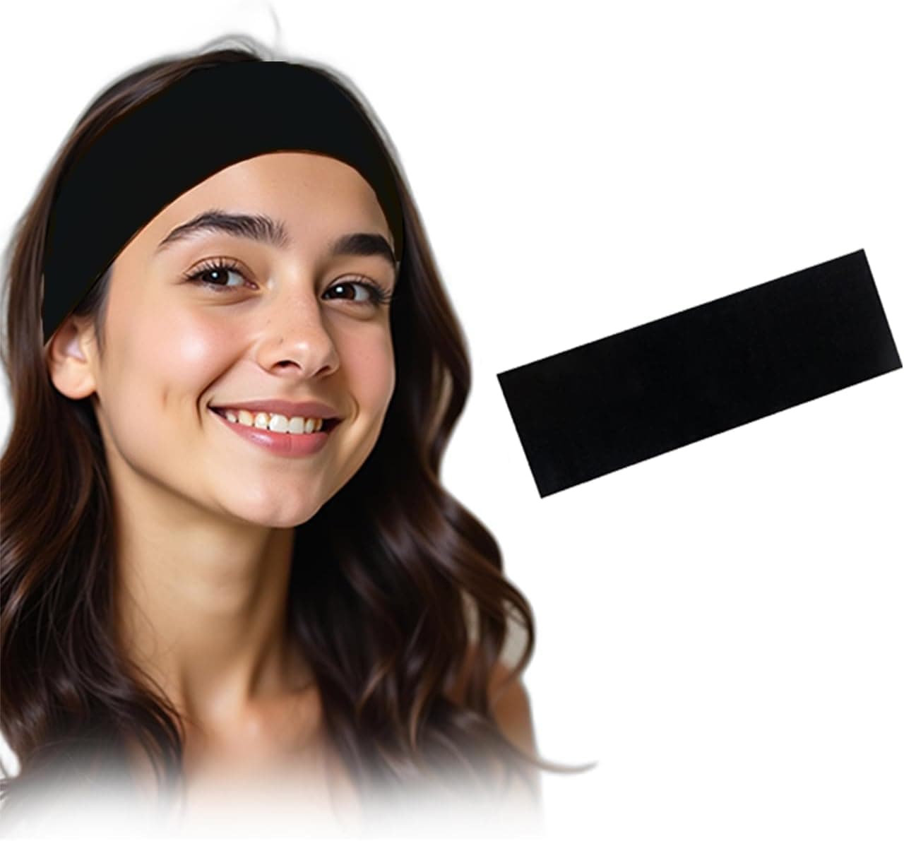 رباط رأس سادة قابل للتمدد، شريط شعر أستك للنساء، شريط