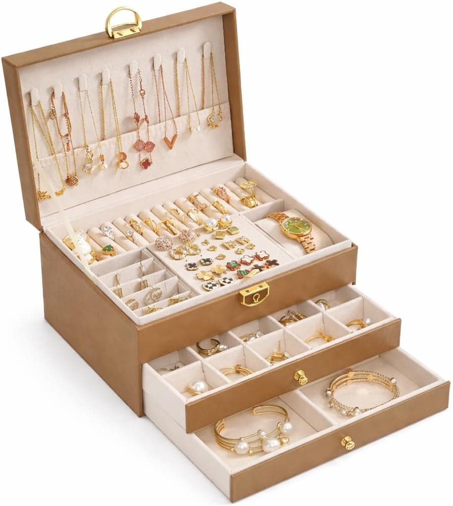 صندوق مجوهرات طراز X-559، منظم مجوهرات من 3 طبقات