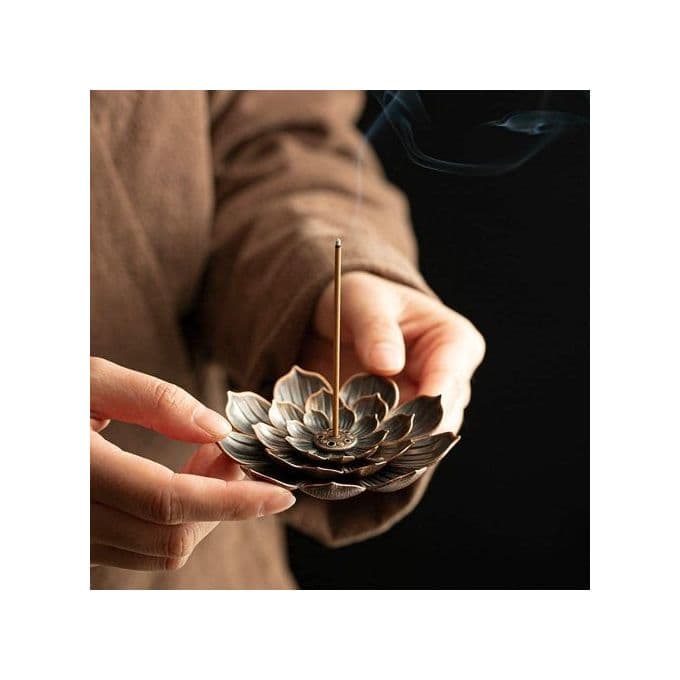مبخرة معدنية على شكل لوتس - تصميم زخرفي رائع - قطعة