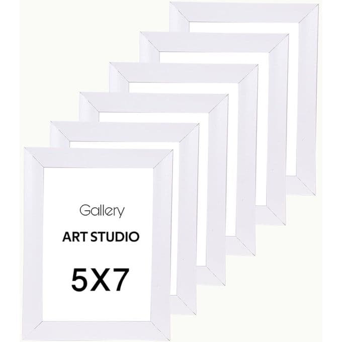 إطار صور 13x18 - 6 قطع (أبيض) - Generic