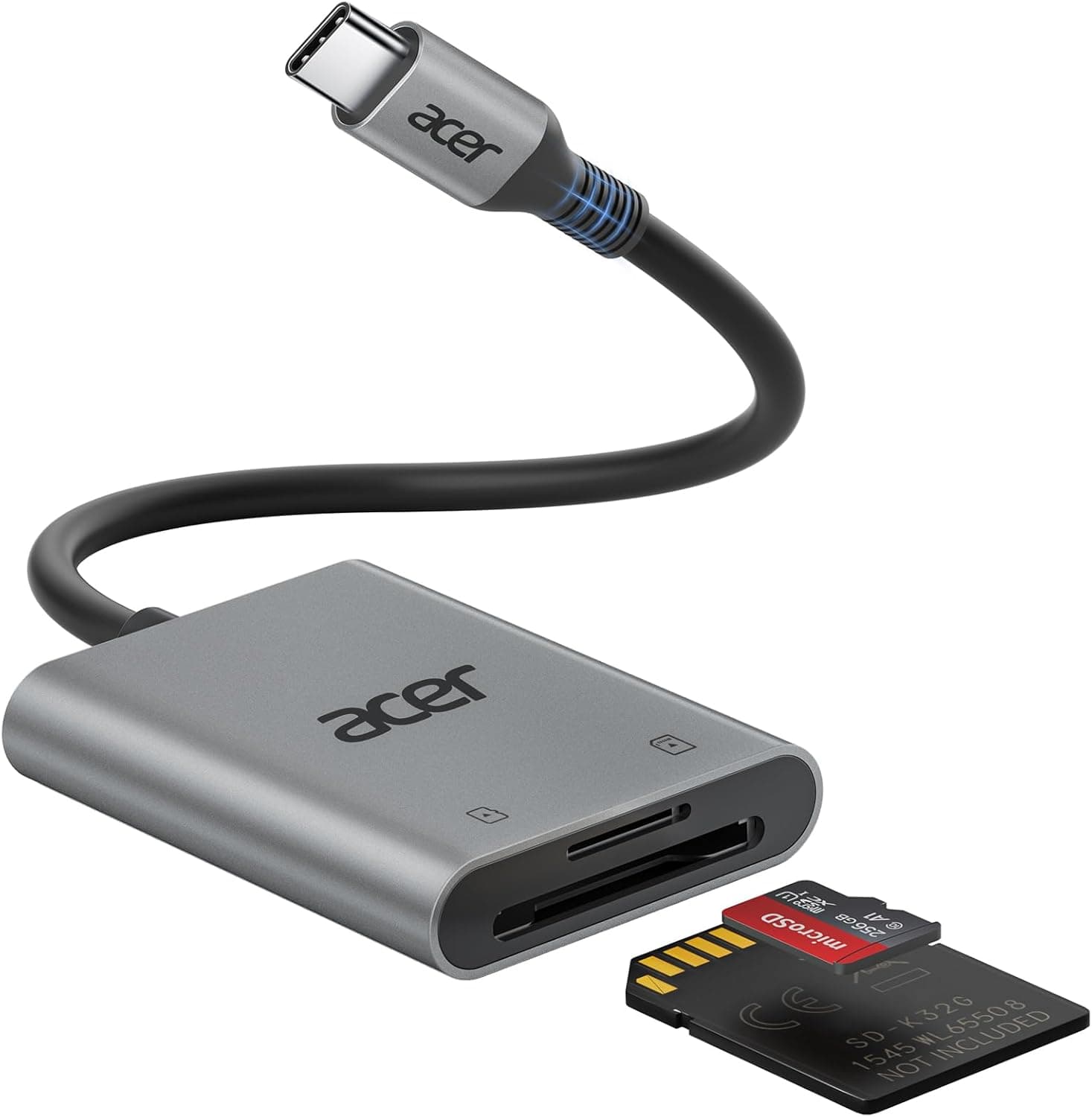 ايسر قارئ بطاقات SD USB C، محول بطاقة ذاكرة مايكرو اس