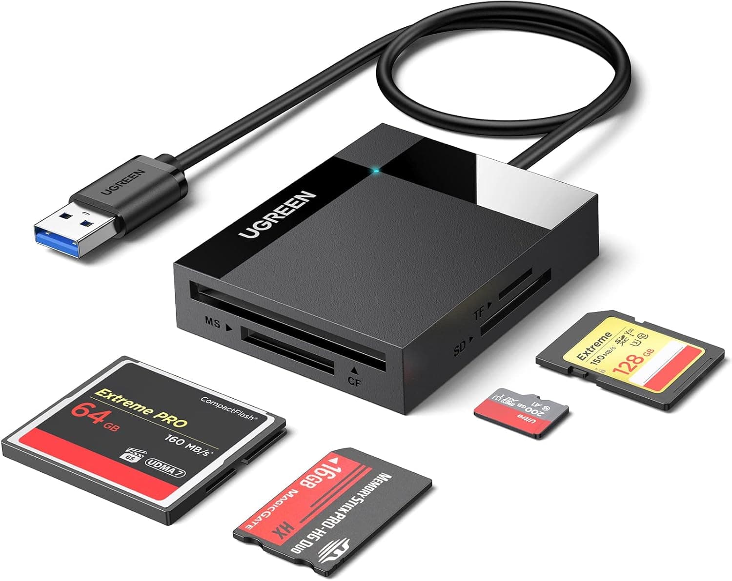 قارئ بطاقات SD 4 في 1 متعدد USB 3.0 محول بطاقة ذاكرة