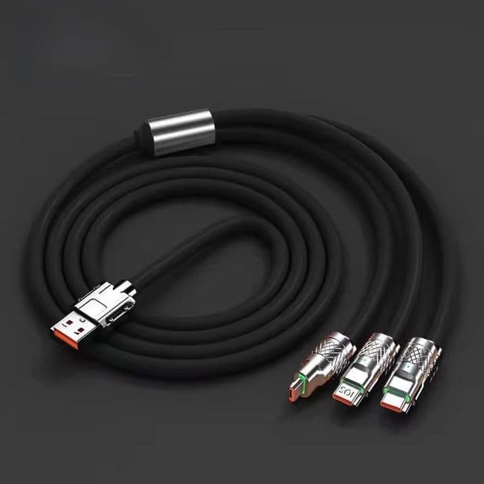 كابل شحن سريع ثلاثي 3 في 1 (Type-C، Lightning، وMicro