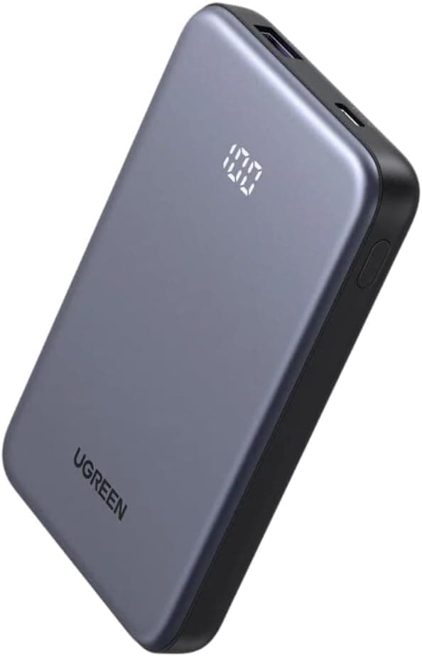يوجرين باور بانك محمول، USB-C وUSB A، رمادي، 10000mAh،