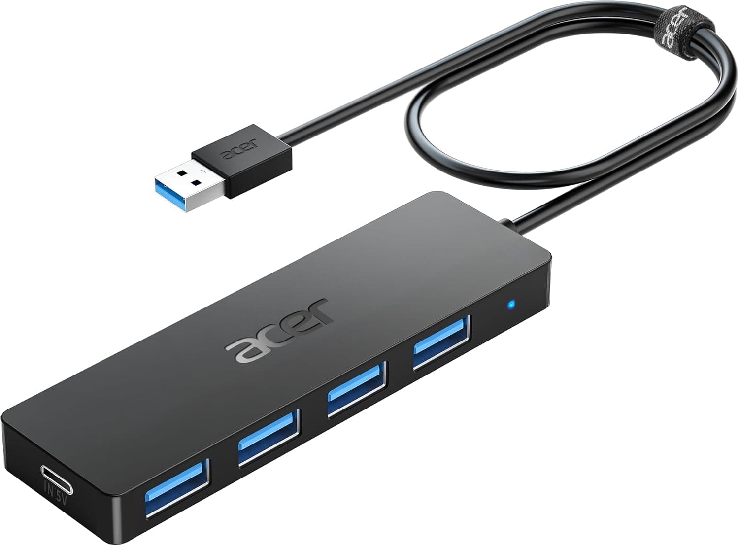 ايسر موزع USB 3.0، محول USB-A رفيع للغاية بـ 4 منافذ،