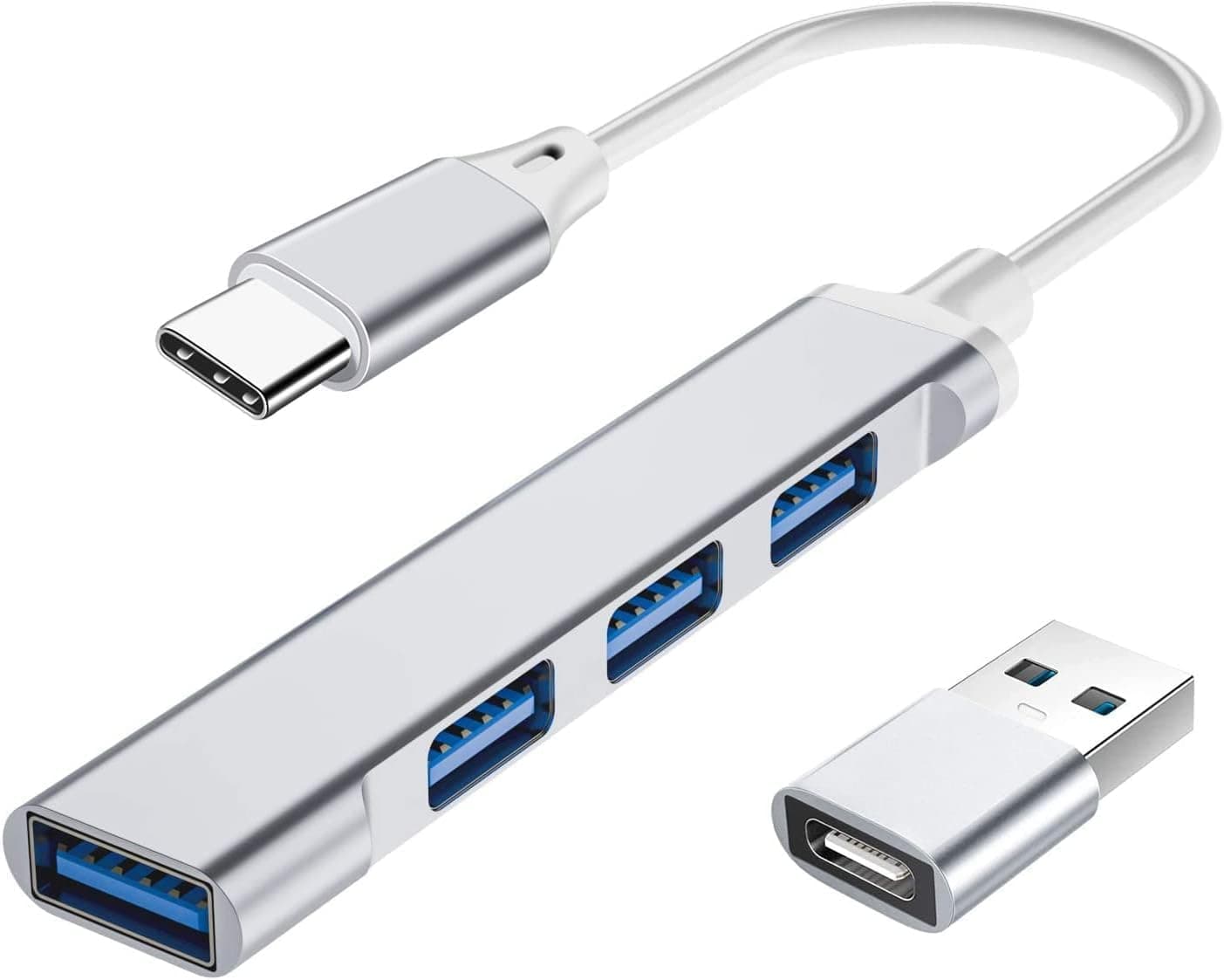 موزع USB C بـ4 منافذ من النوع C مع محول USB C الى USB،