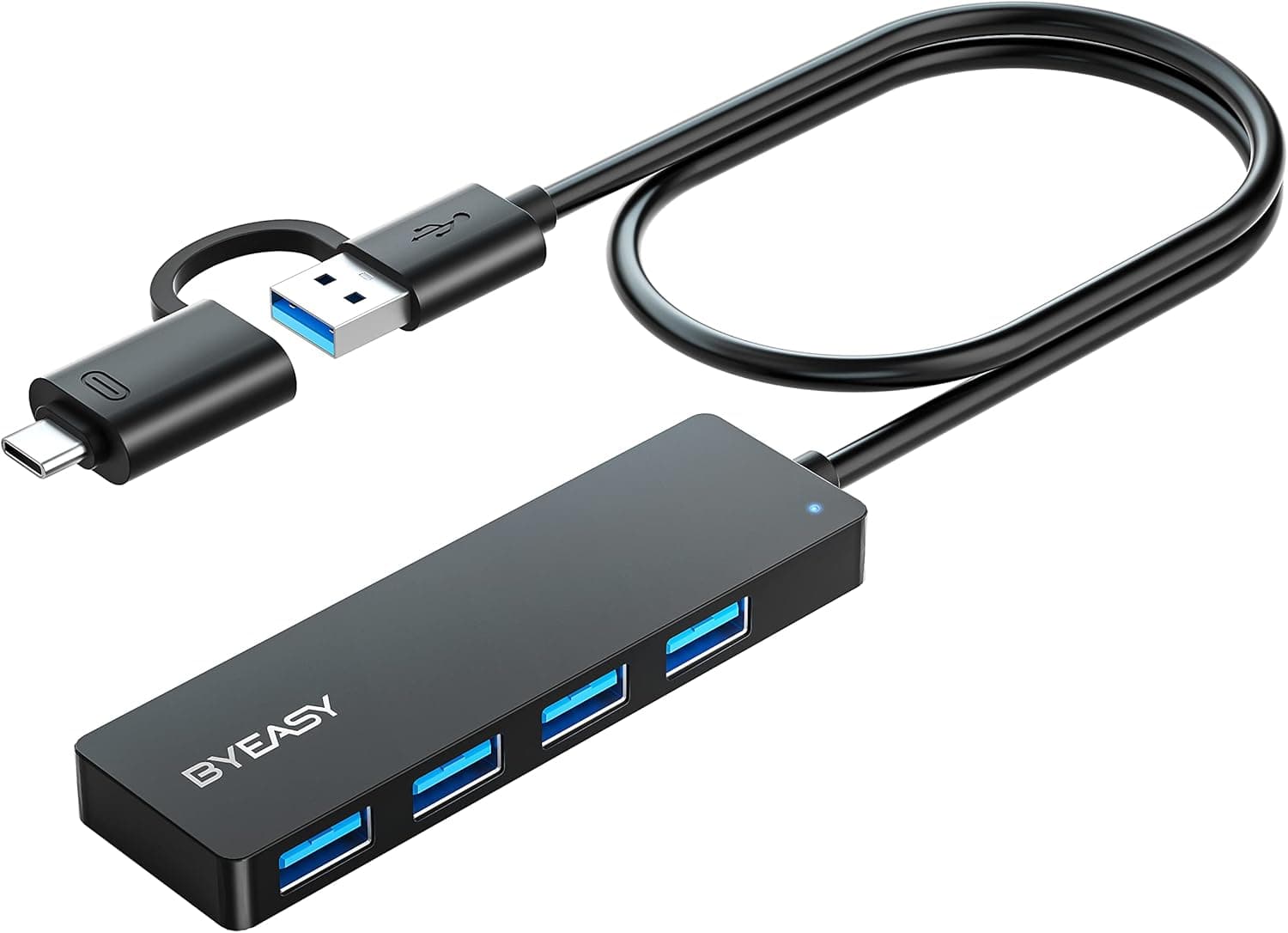 موزع USB سي الى USB 3.0 مع 4 منافذ وكابل تمديد بطول 2